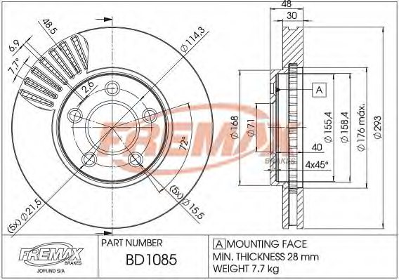 FREMAX BD-1085 Brake Disc
